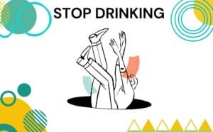 Stop drinking hypnosis London. Cartoon image of a man falling into a hole.