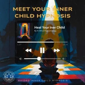 Meet your inner child hypnosis audio cover. R Clifford Hypnotherapy London shop