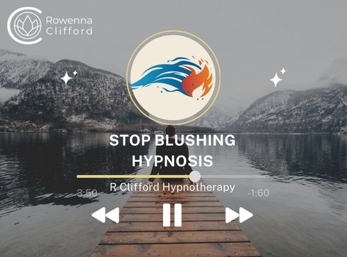 Stop blushing hypnosis audio cover, by Rowenna Clifford Hypnotherapy London