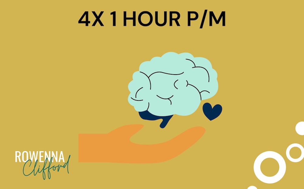 4 x 1 hour hypnotherapy sessions per month cover